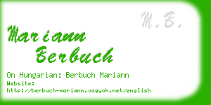 mariann berbuch business card